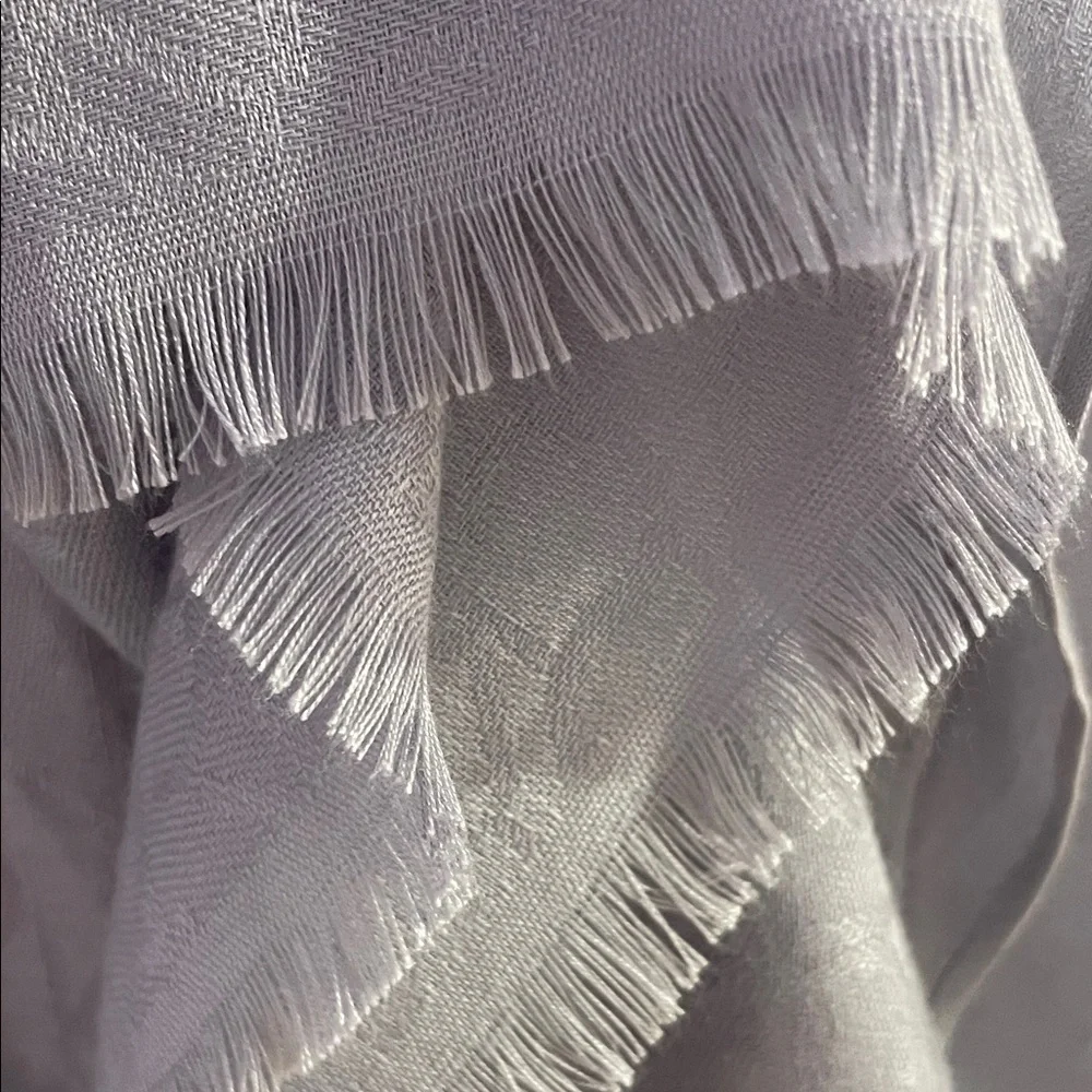 Calvin Klein Monogram Pashmina Style Scarf Light Gray NWT